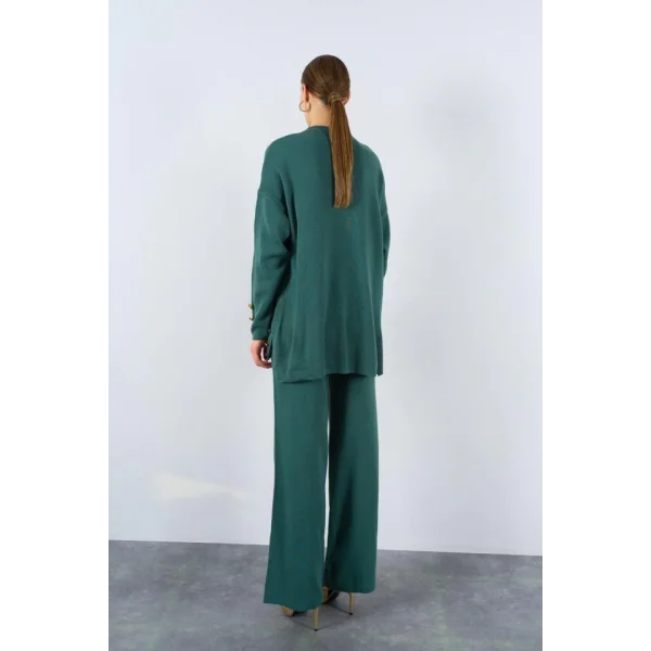 Triko Düğmeli Takım  Açık Haki