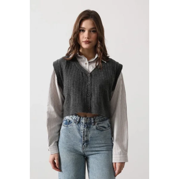 Trikolu Çizgili Gömlek  Pembe