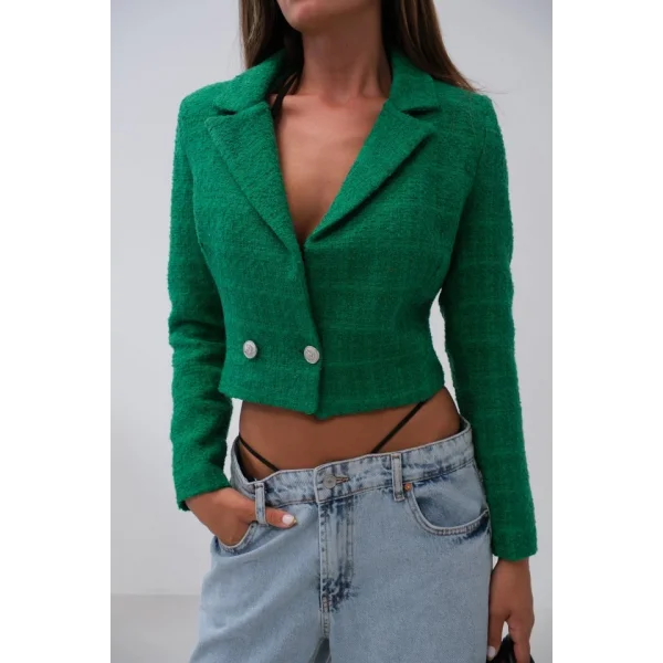 Tüvit Crop Blazer Ceket