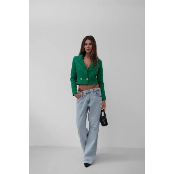 Tüvit Crop Blazer Ceket