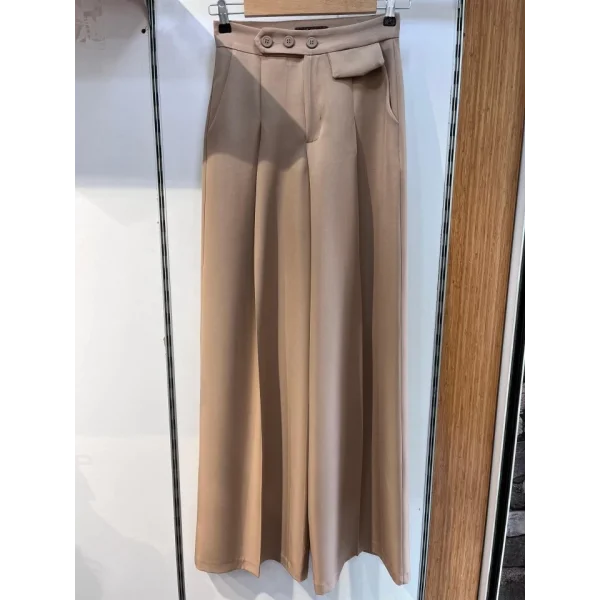 Üç Düğme Detayli Palazzo Pantolon