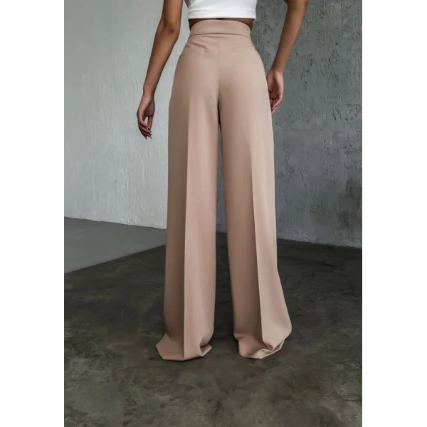 Üç Düğme Detayli Palazzo Pantolon