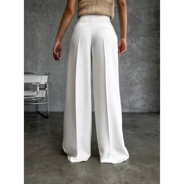 Üç Düğme Detayli Palazzo Pantolon