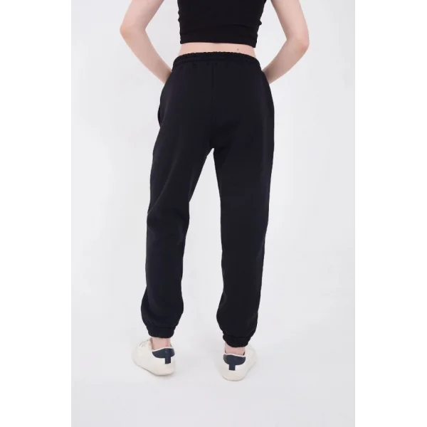 Üç İplik astikli Baskılı Eşofman Pantolon  acivert