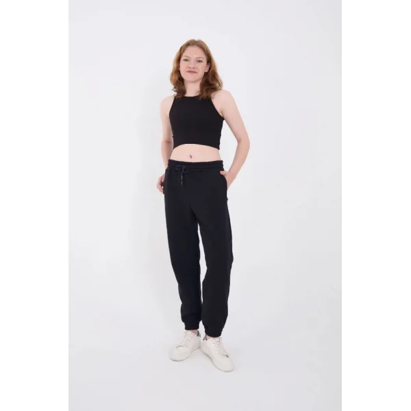 Üç İplik Basic astikli Eşofman Pantolon  acivert