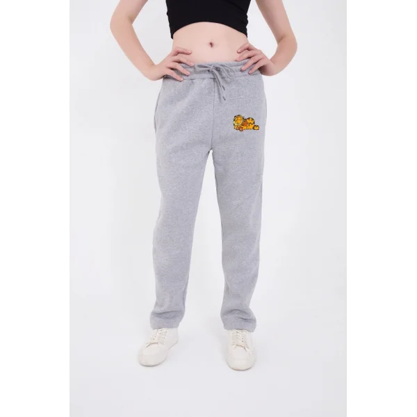 Üç İplik Baskılı Eşofman Pantolon  Gri