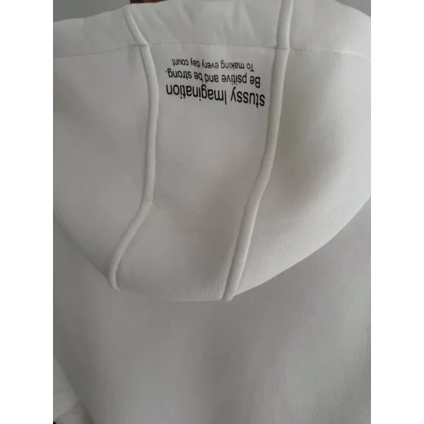 Üç İplik Kapşonlu Baskılı SweatShirt - Beyaz