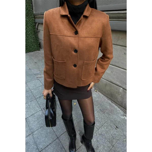 ÜET CROP CEKET CEP DETAYI  Taba