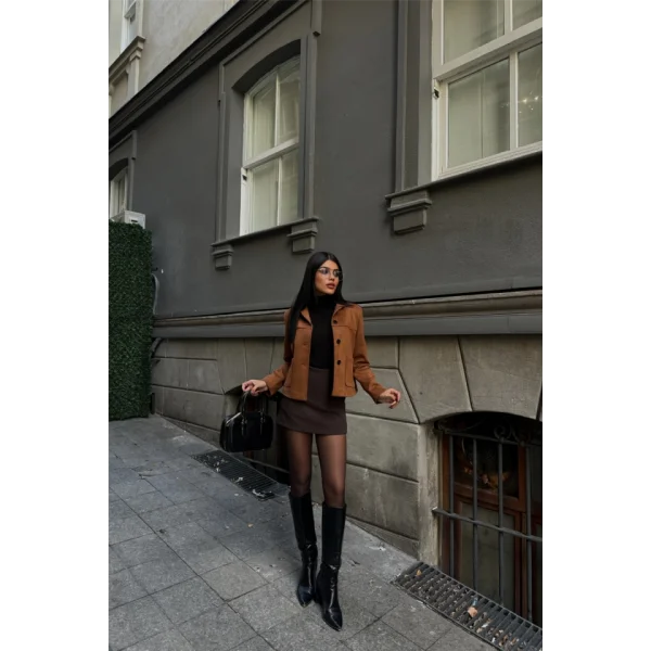 ÜET CROP CEKET CEP DETAYI  Taba