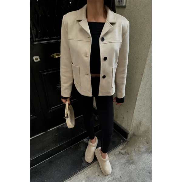 ÜET CROP CEKET CEP DETAYI  Taş