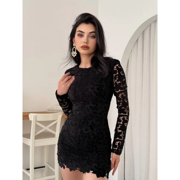 uff Çiçek Detaylı Elbise