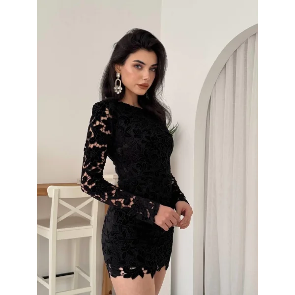 uff Çiçek Detaylı Elbise