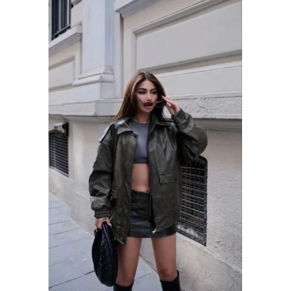 uni Deri Pilot Ceket