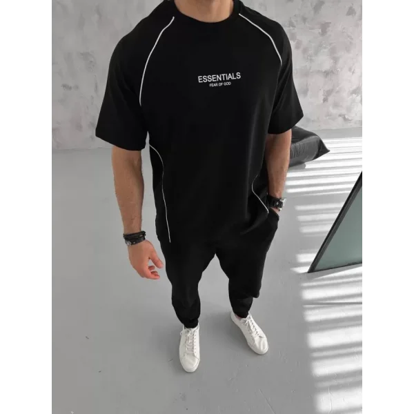 Unisex Arabiye Detaylı T-Shirt - Siyah