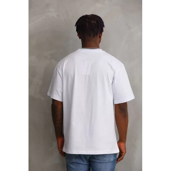 Unisex Baskılı Oversize T-Shirt - Beyaz