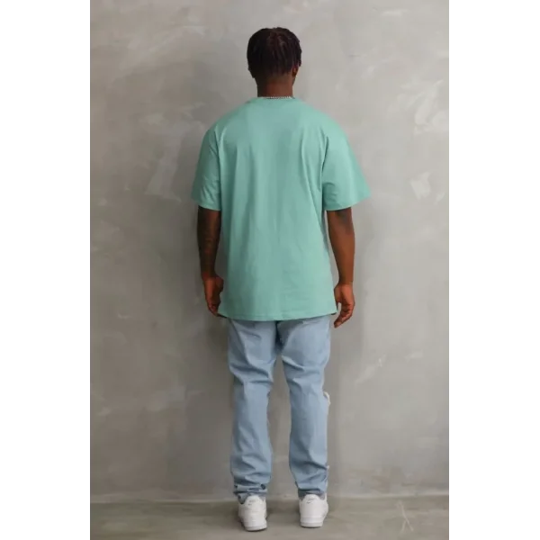 Unisex Baskılı Oversize T-Shirt - Mint Yeşili