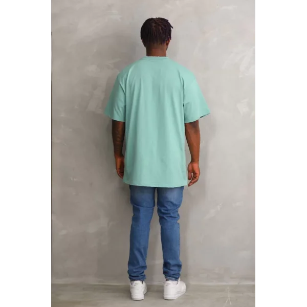 Unisex Baskılı Oversize T-Shirt - Mint Yeşili