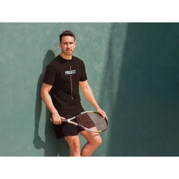 Unisex Bisiklet Yaka Baskılı Oversize T-Shirt - Siyah