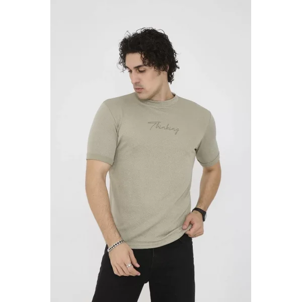 Unisex Bisiklet Yaka Slim fit T-Shirt- Açık Yeşil