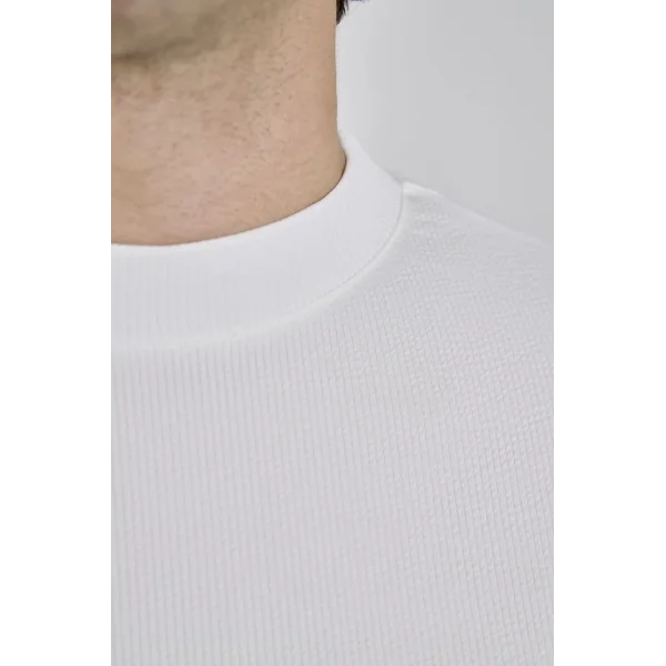 Unisex Bisiklet Yaka Slim fit T-Shirt - Beyaz