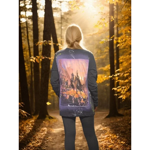 Unisex Bisiklet Yaka Uzun Kollu T-Shirt - Siyah