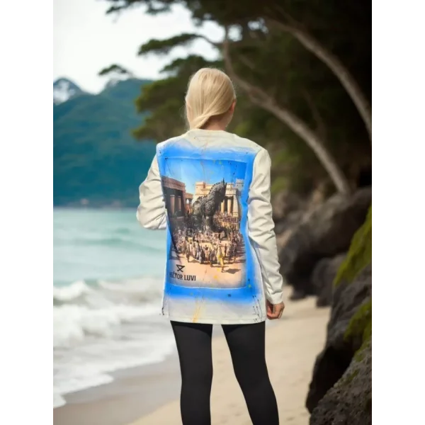 Unisex Bisiklet Yaka Uzun Kollu Thirt  Beyaz