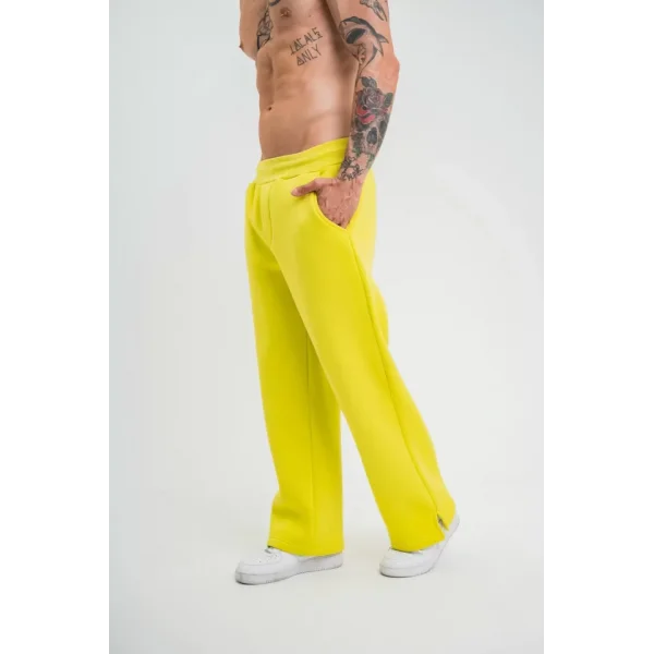 Unisex Boru Paça Baggy Eşofman Pantalon - Sari