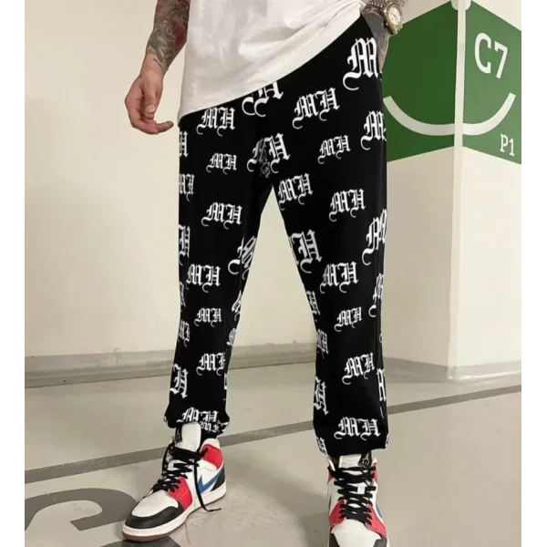 Unisex Dijital Baskılı Eşofman Altı - Siyah