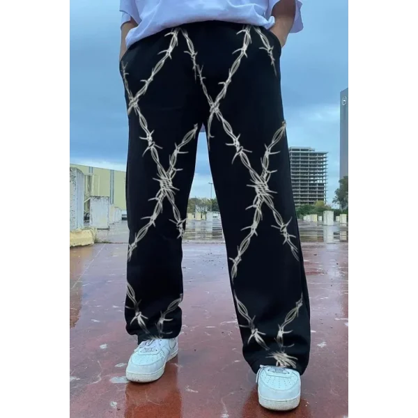 Unisex Dijital Baskılı Eşofman Altı - Siyah