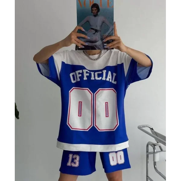 Unisex Dijital Baskılı Şortlu Takım  avi