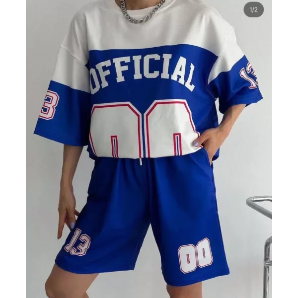 Unisex Dijital Baskılı Şortlu Takım  avi