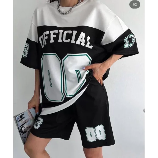 Unisex Dijital Baskılı Şortlu Takım  iyah