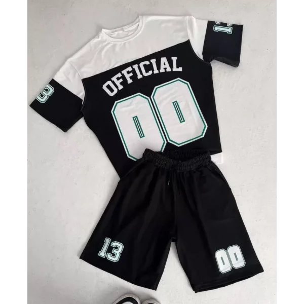 Unisex Dijital Baskılı Şortlu Takım  iyah