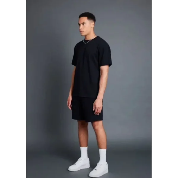 Unisex Düz Şortlu Takım - Siyah