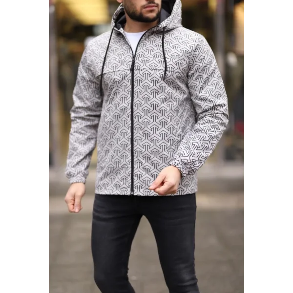 Unisex Kapüşonlu İçi Astarlı Yağmurluk - Gri