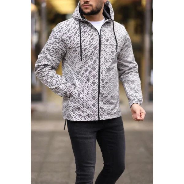 Unisex Kapüşonlu İçi Astarlı Yağmurluk - Gri