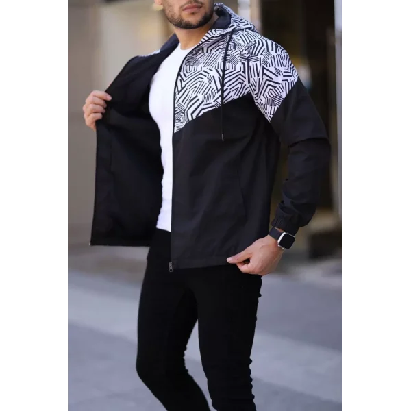 Unisex Kapüşonlu İçi Astarlı Yağmurluk - Siyah