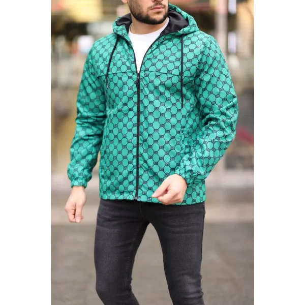 Unisex Kapüşonlu İçi Astarlı Yağmurluk - Zümrüt