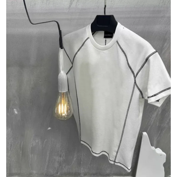 Unisex Karoyaka Dikişli Oversize T-Shirt - Beyaz