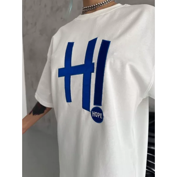 Unisex Nakış İşlemeli T-Shirt - Beyaz