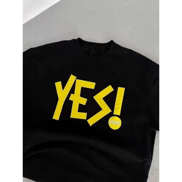 Unisex Nakış İşlemeli T-Shirt - Siyah