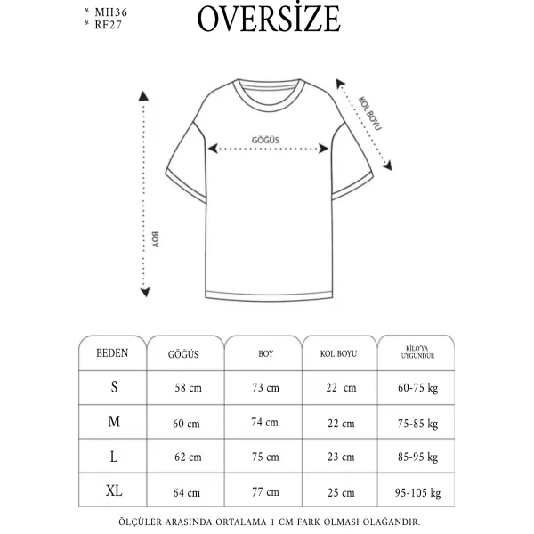 Unisex Oversize Kolye Dahil T-Shirt - Beyaz