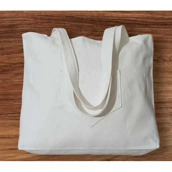 Unisex Piknik ve Deniz Cepli Fermuarlı Çanta - Beyaz