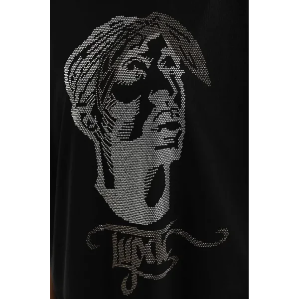 Unisex Taş Desenli Oversize Thirt  iyah