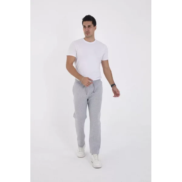 Unisex Üç İplik Basic Eşofman Özel Tasarım Pantolon - Gri