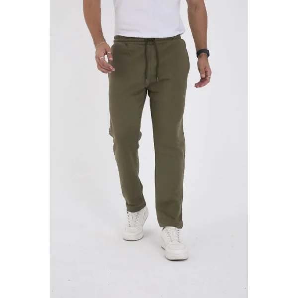 Unisex Üç İplik Basic Eşofman Özel Tasarım Pantolon - Haki