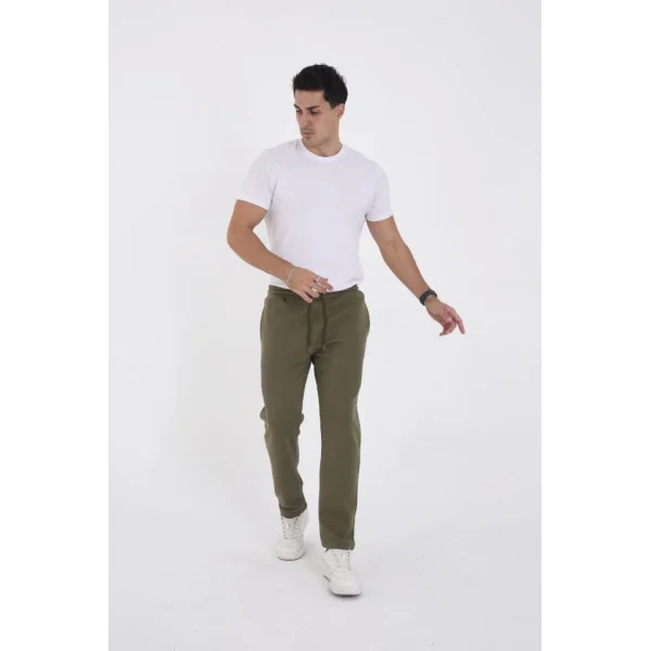 Unisex Üç İplik Basic Eşofman Pantolon - Haki
