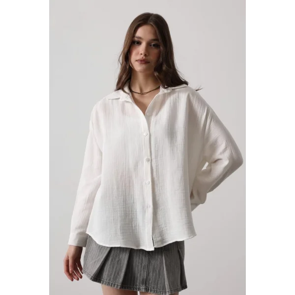 üslin Uzun Kol Gömlek  Beyaz