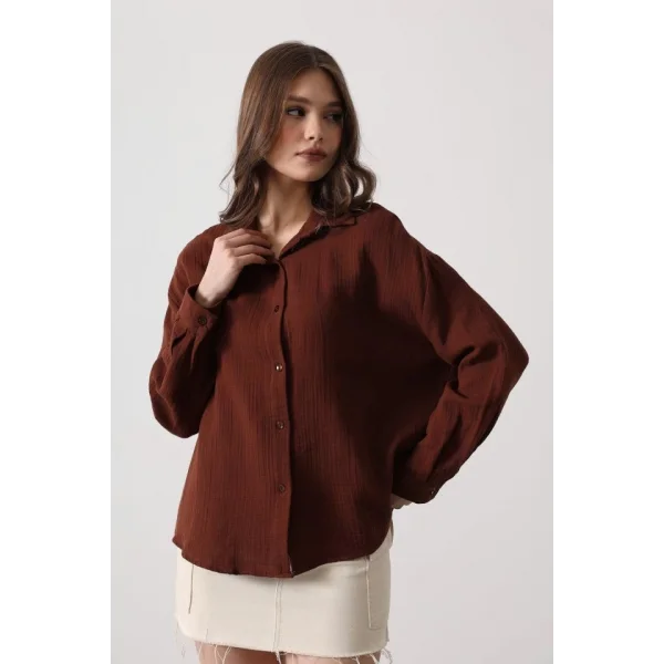 üslin Uzun Kol Gömlek  Kahve