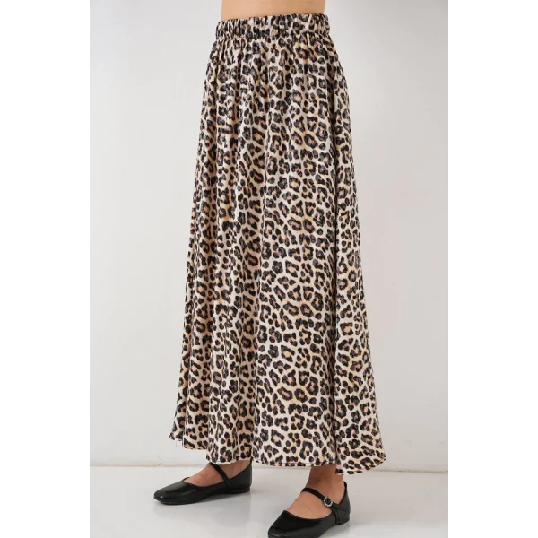 Uzun Ayrobin Etek 8050 - C. Kahverengi